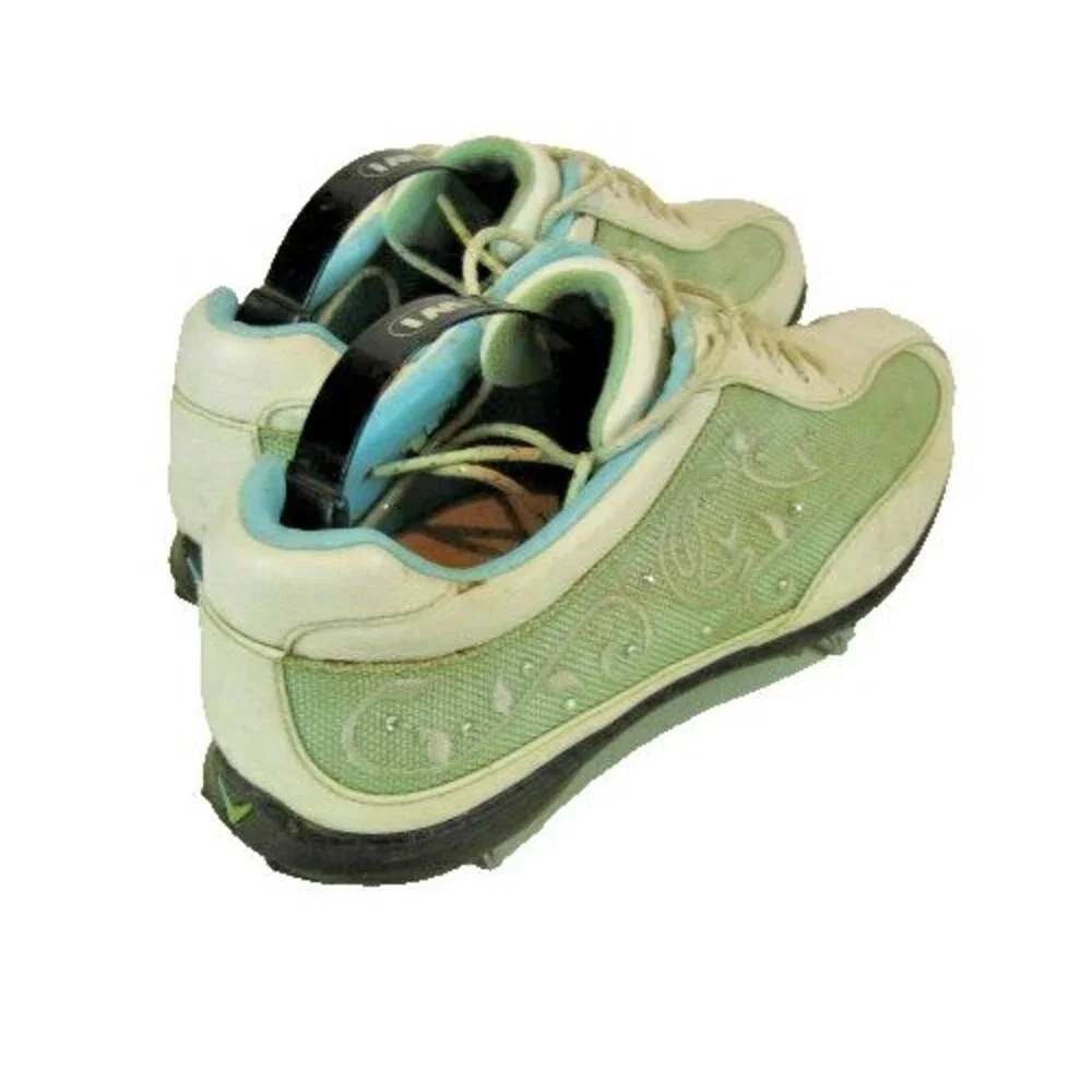 Womens Shabby Chic Callaway Golf Shoes White/Blue Embroidery Rhinestones Sz 7